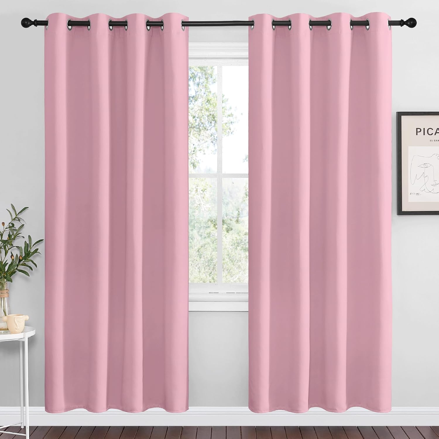 Nicetown Blackout Curtain Panel Grommet - Home Decorations Thermal Insulated Solid Grommet Top Blackout Living Room Panels/Drapes for Gift…