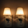 Vintage Plug in Night Light with Switch, 2-Pack 0.5W LED Night Lights Plug into Wall Socket, Soft Warm Baby Nursery Nightlight with Linen…