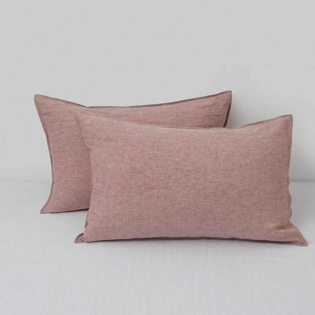 Chuffed Linen Pillow Cases 2 Pack 100% Linen Standard Pillowcases, Breathable and Cooling Washed Pillow Shams with Zipper Closure, 20x26 In…