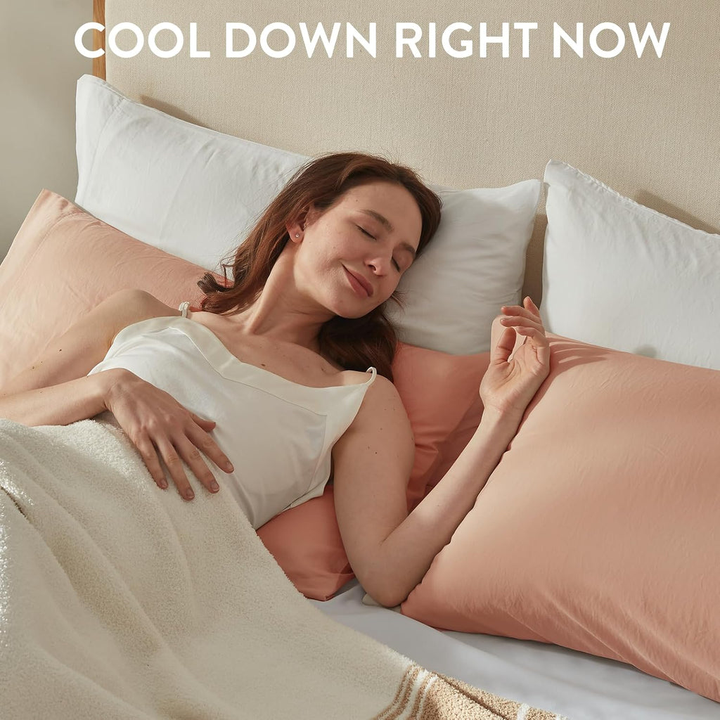 Surefit Washed Ultra-Chill Cooling Pillowcase Set of 2 for Hot Sleepers, Crisp and Silky Pillow Cover with Envelope Closure, King…