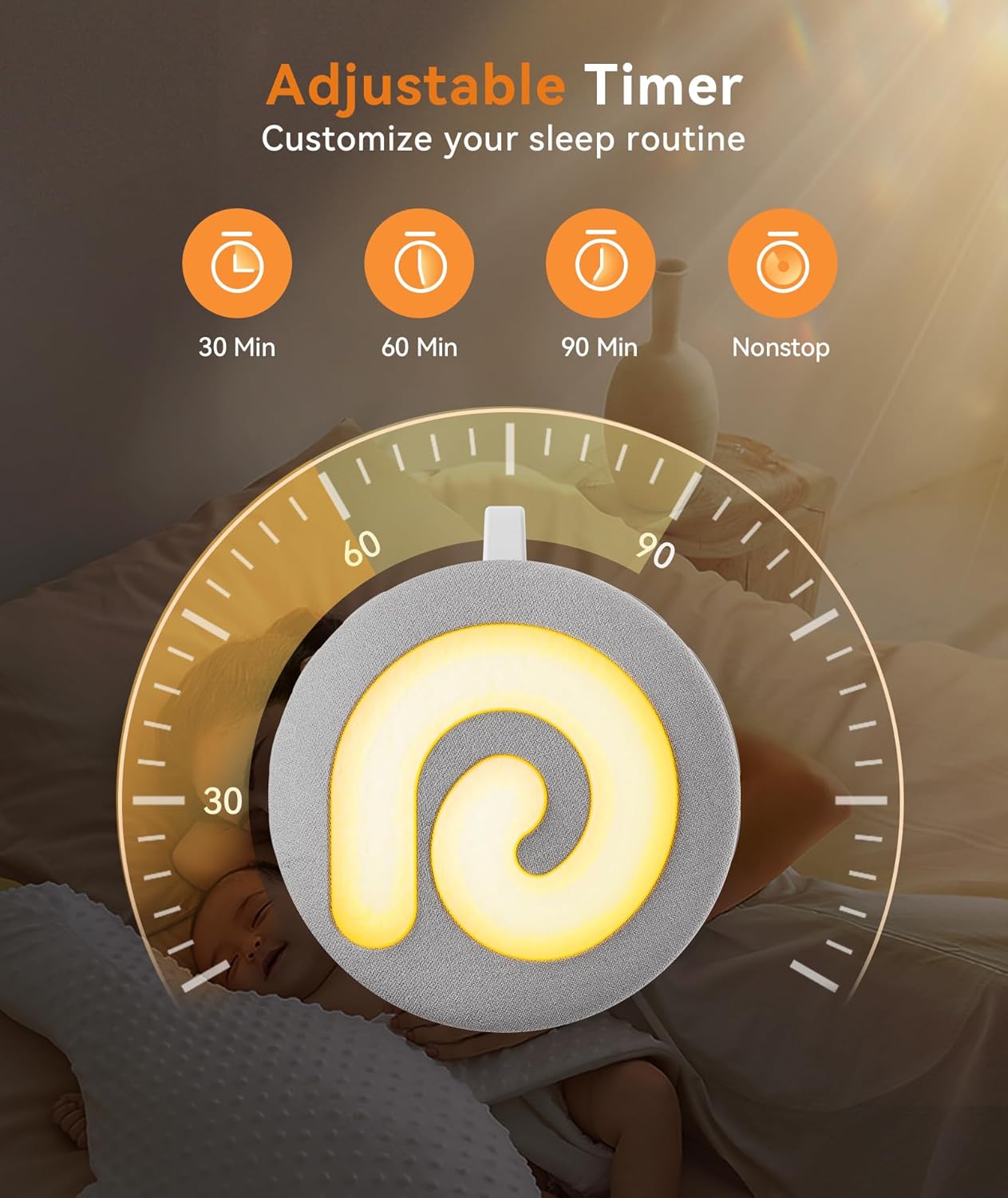 Dreamegg Portable Sound Machine Baby - D11 White Noise Machine for Baby Sleeping with Night Light, White Noise, Lullaby, Nature Sounds…
