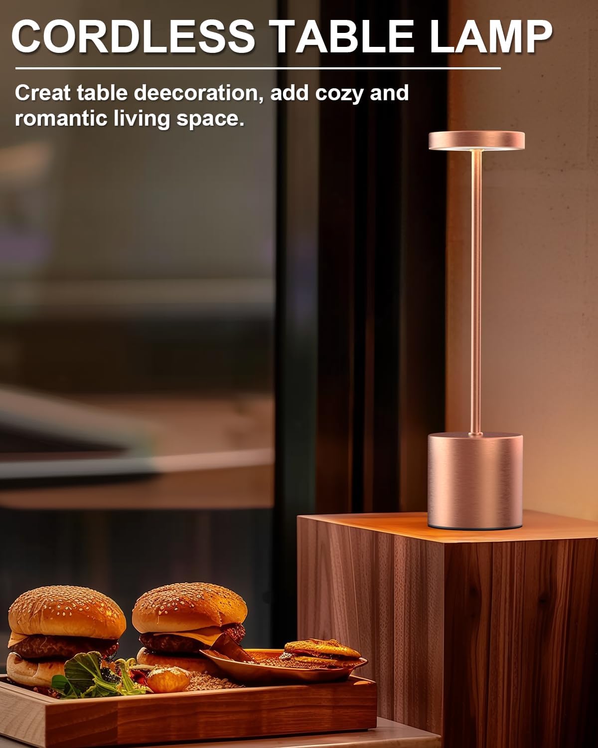 Swinerton Cordless Table Lamps Rechargeable, Portable LED Desk Lamp, 5000mAh Battery Powered Wireless Table Light - 3 Color Dimmable…