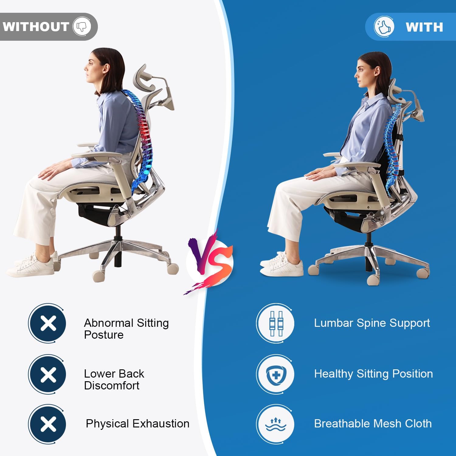 Niceedaybrand Lumbar Support Pillow for Office Chair Car, Gaming Chair Lower Back Memory Foam Cushion with Greeting Card,3D Mesh Cover Ergo…