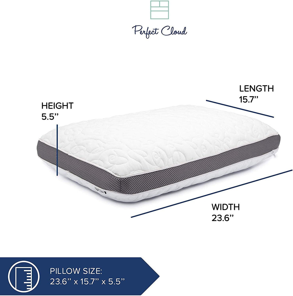 PerfectCloud Perfect Cloud Double Airflow Ventilated Memory Foam Bed Pillow for Sleeping - 5.5-inch Breathable Cooling Medium-Loft (Standar…