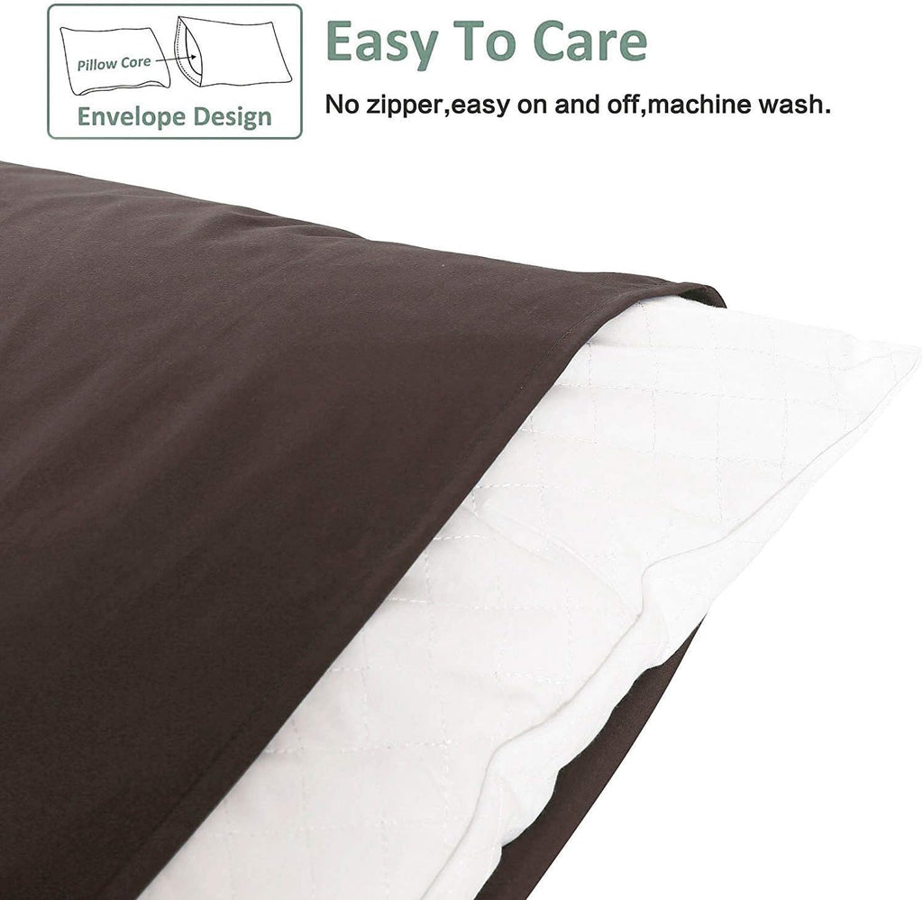 Ntbay King Pillowcase Set - 2 Pack Brushed Microfiber 20x36 Pillowcases - Soft, Wrinkle-Free, Fade-Resistant, Stain-Resistant, Dark Brown P…