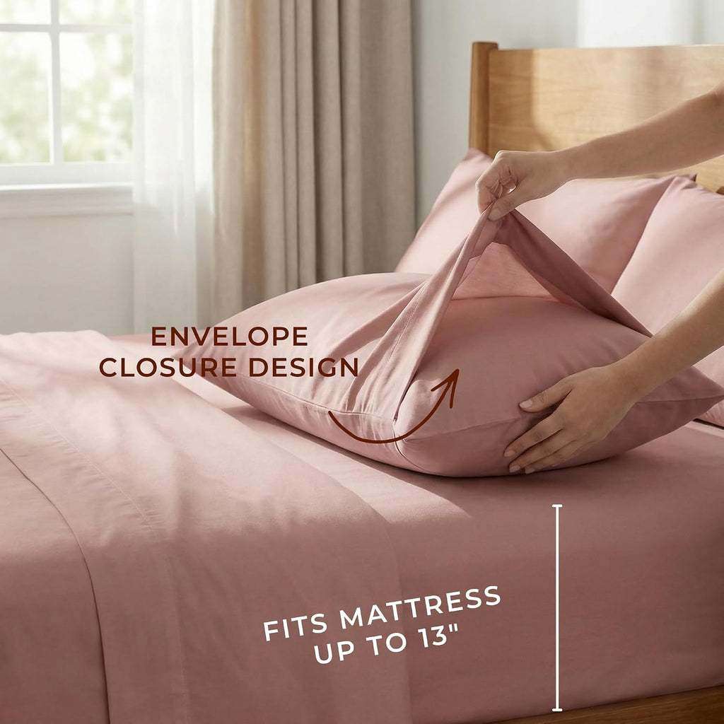 Perupima Peru Pima 415 Thread Count Percal Twin Sheet Set - 100% Peruvian Pima Cotton, 3 Piece (Flat, Fitted, 1 Pillowcase) - Cooling, Cris…
