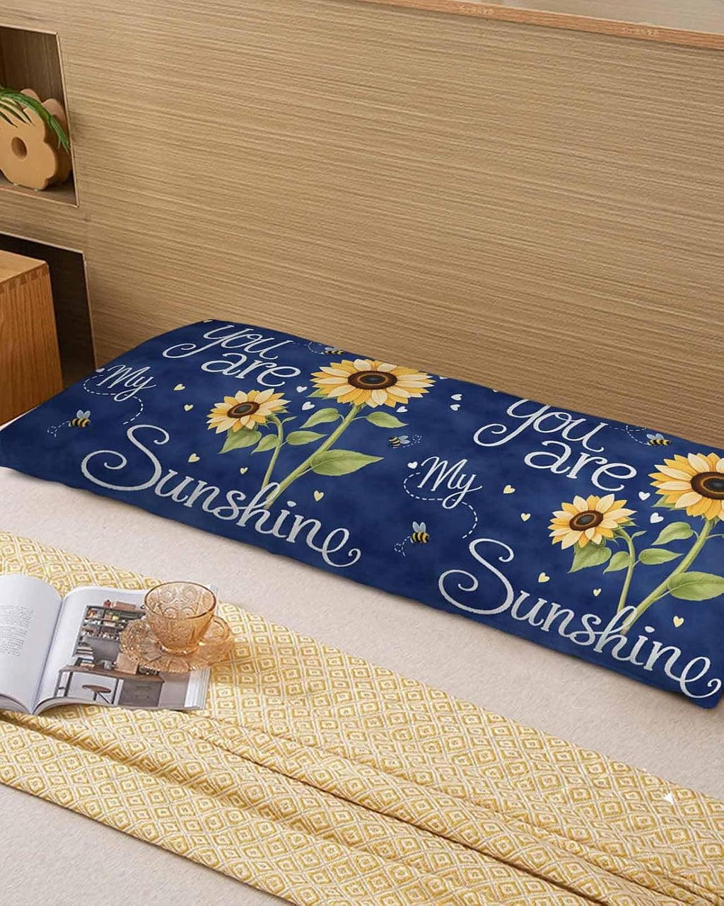 Rgaienmelw You Are My Sunshine Long Body Throw Pillow Covers 20x60 Inches, Rectangle Decorative Pillowcase with Zipper, Yellow Sunflow…