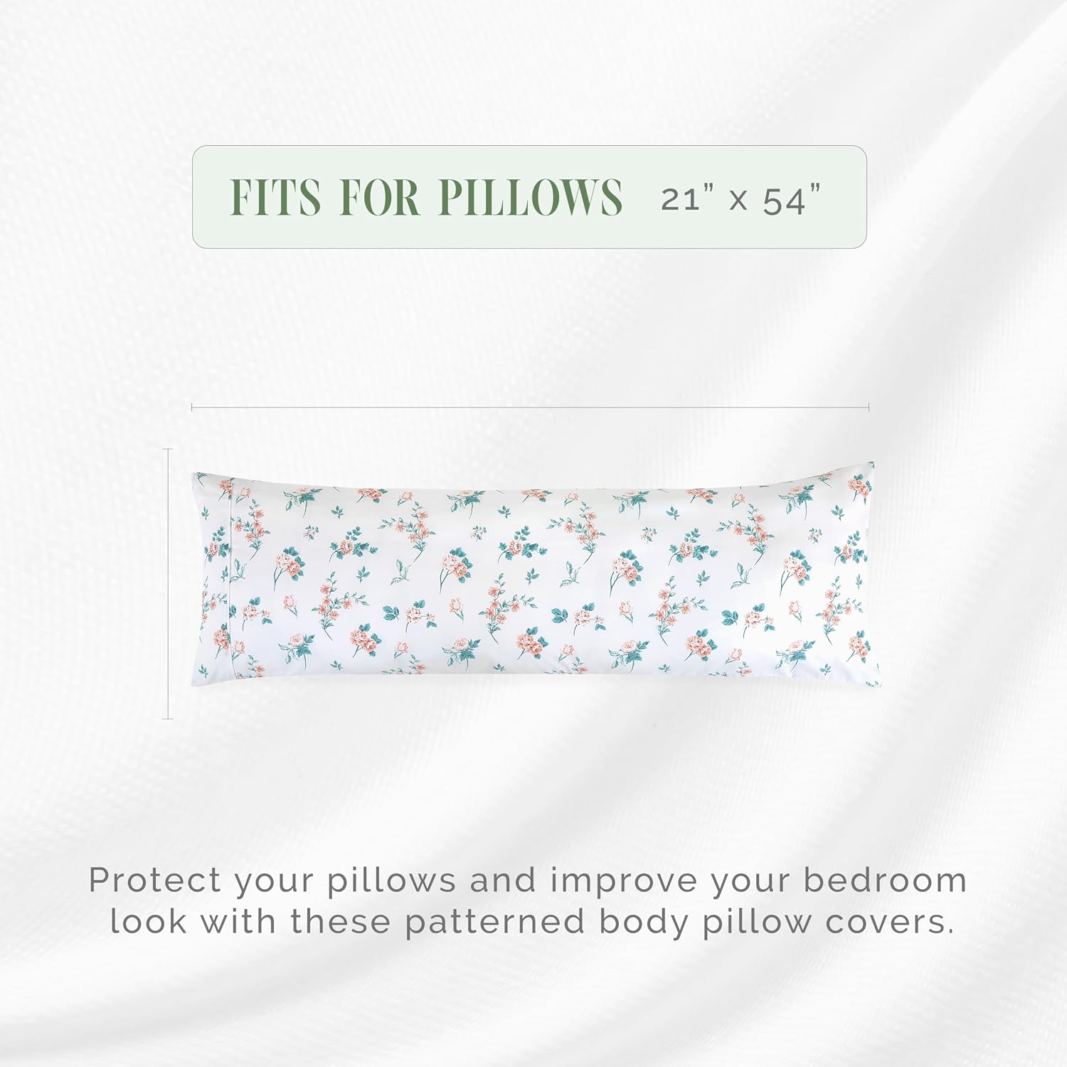 Elegantcomfort Elegant Comfort Ultra Soft 1-Piece Set Floral Print Pillowcases - 1500 Hotel Quality Microfiber, Soft and Smooth Hidden Zipp…