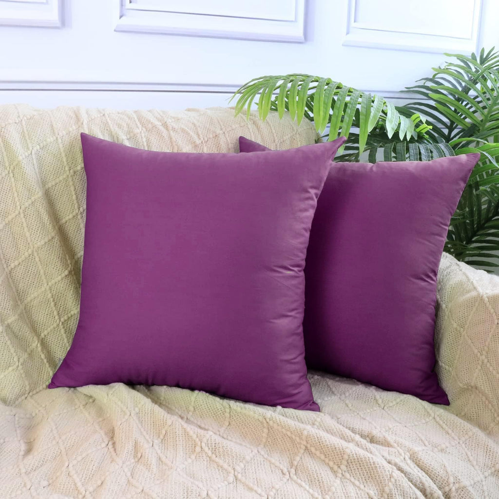 Thmyo 4-Pack 100% Cotton Comfortable Solid Decorative Throw Pillow Case, Thmyo Square Cushion Cover Pillowcase Sublimation Blank Pillow Cove…