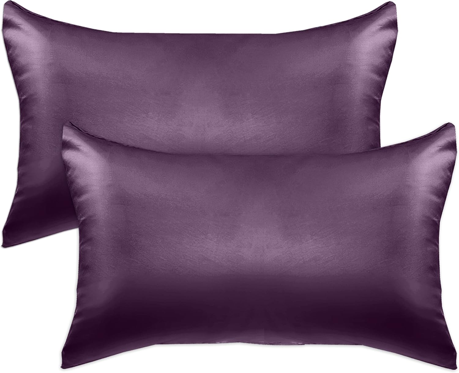 Elegantcomfort Elegant Comfort 2-Pack Cooling Viscose Satin Pillowcase Set with Hidden Zipper Closure, Silky Smooth for Hair and fabric…