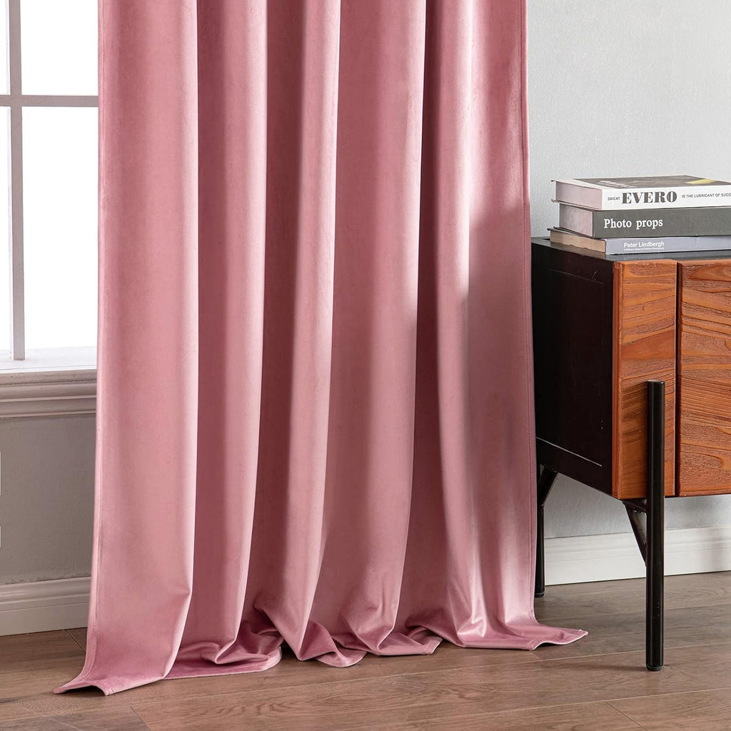 Miulee Velvet Curtains 96 inches 2 Panels - Luxury Blackout Curtains for Girls Bedroom Nursery Living Room Thermal Insulated Super Soft Win…