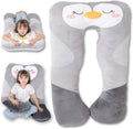 47x23 inch U Shaped Long Plush Body Pillows for Kids, Stuffed Animal Penguin Soft Large Pillow for Sleeping, Big Cute Plushies, Washable…