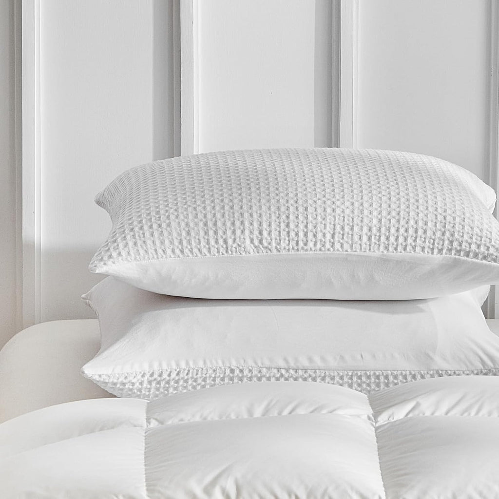 Warmdern Waffle Weave Pillowcases Queen Size 2 Pack Pillow Cases Soft Microfiber Pillow Case Covers Set of 2 Boho Woven Textured Pillowcase…