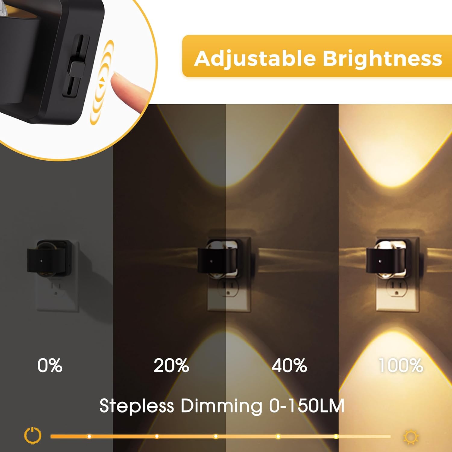 L LOHAS LED Night Light Projector, Night Lights Plug into Wall, Dusk to Dawn Sensor, 180°Rotating Nightlight for Kids, 0-150LM Dimmable…