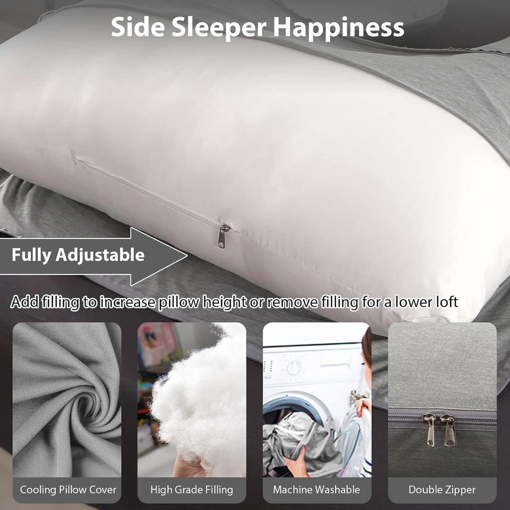 BATTOP Pregnancy Pillows for Sleeping, Full Body Maternity Pillow with Cooling Cover, Support for Back, Hips, Legs, Belly for Pregnant…