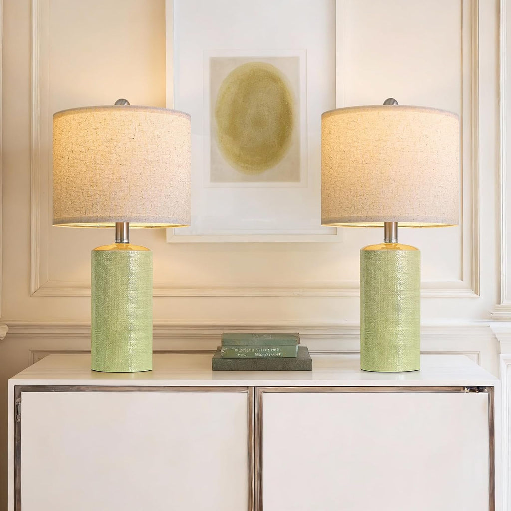 G-SAFAVA 20.5" Small Table Lamps for Living Room Lamp Set of 2 Ceramic Lamps for Bedroom Bedside Lamps Modern Boho Lamps for Night Stands…