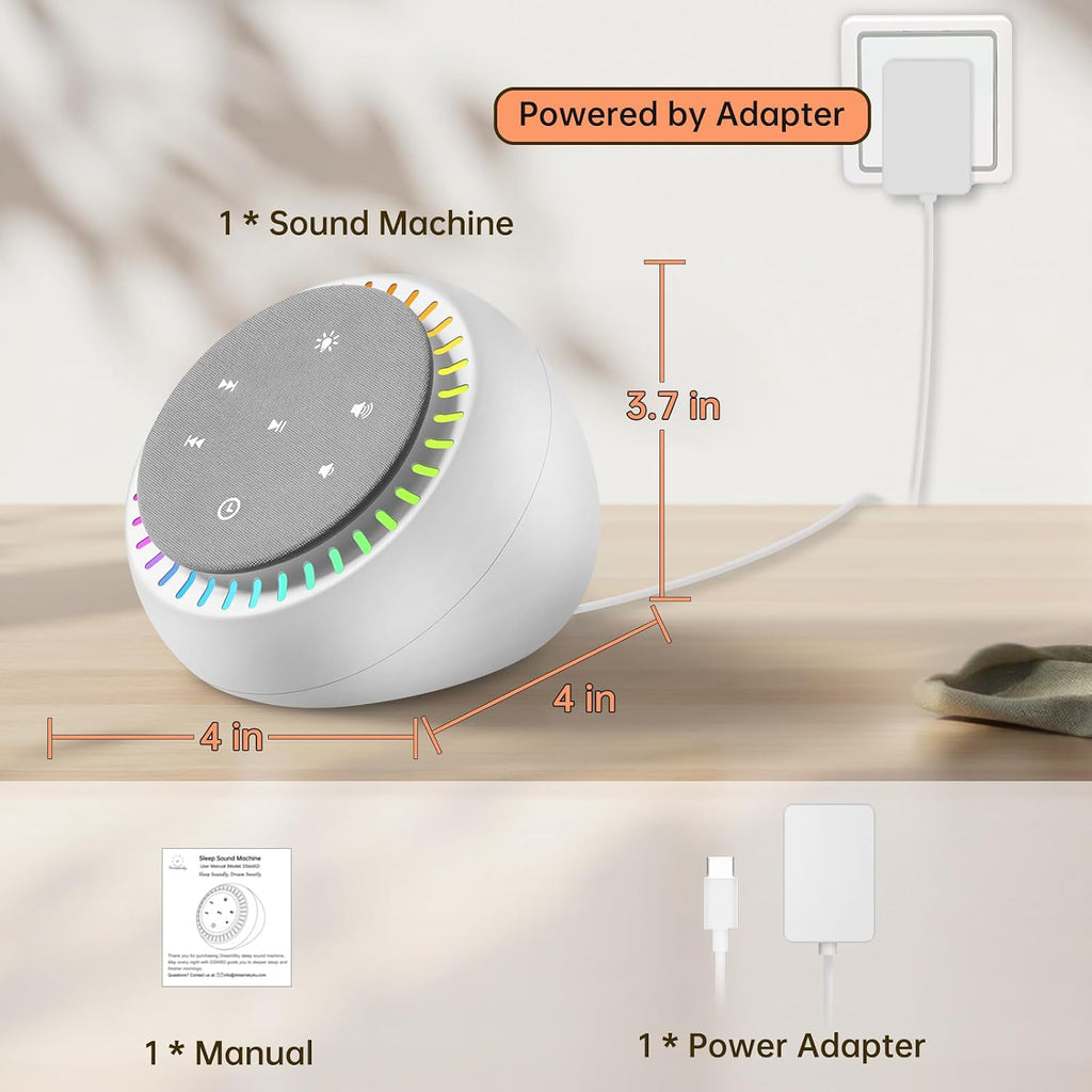 DreamSky Sound Machine for Sleep, White Noise for Sleeping Adults & Baby, Brown Noise Fan for Office Privacy & Noise Canceling, 26 Sounds…
