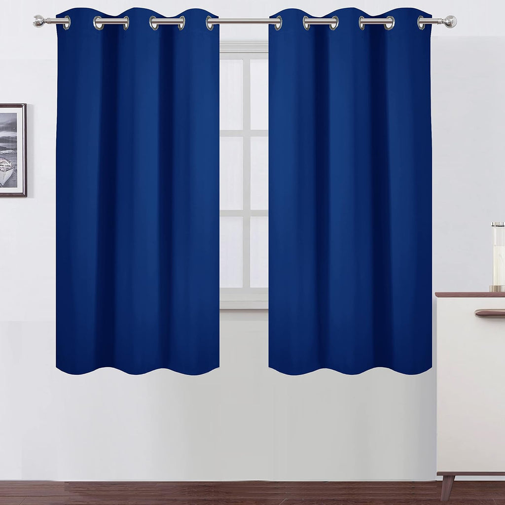 Lemomo Blackout Curtains 42 x 63 inch/Royal Blue Curtains Set of 2 Panels/Thermal Insulated Room Darkening Bedroom Curtains 63 inch Blue