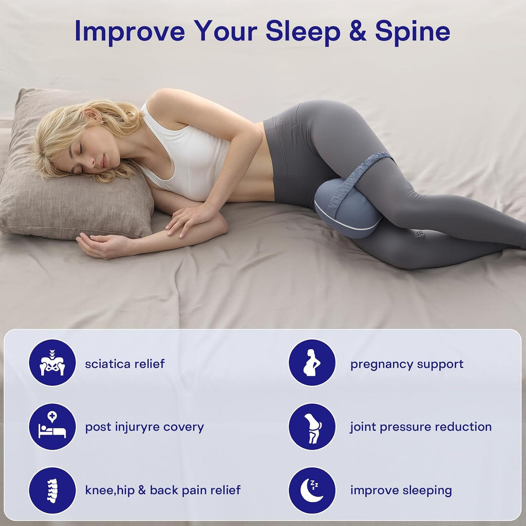 Knee Pillow for Side Sleepers - Leg Pillow for Side Sleeping, Memory Foam Knee Pillows for Back Hip Pain, Spine Aligning, Sciatica…
