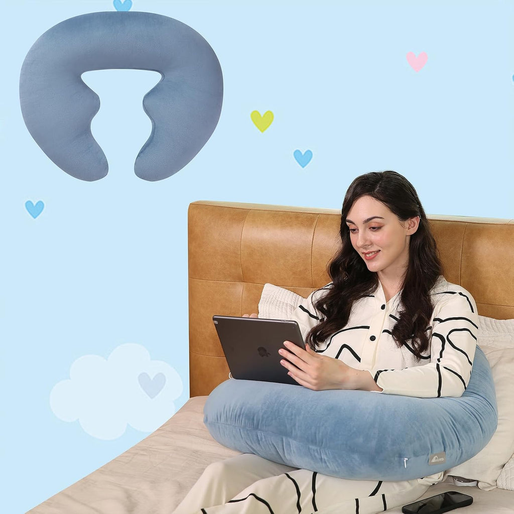 Ergonomic U-Shape Gaming & Lap Pillow - Crochet Pillow & Reading Support Pillow with Arm Relief, Comfort for Gamers, Crafters & Book…