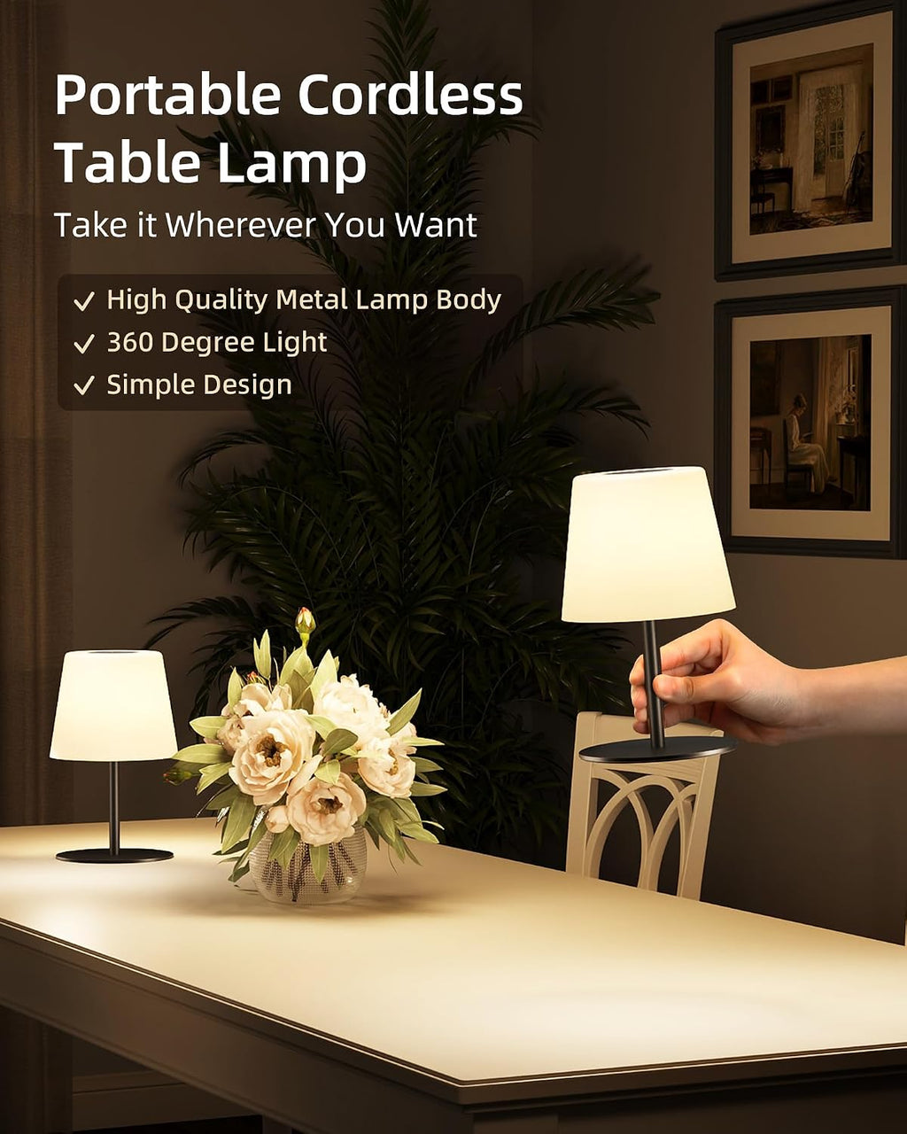 EZVALO Spa-Like Shower Lamp – IP65 Waterproof Bathroom Lamp, Rechargeable Cordless Mood Light, 3 Color Temps for Relaxing Bathroom &…