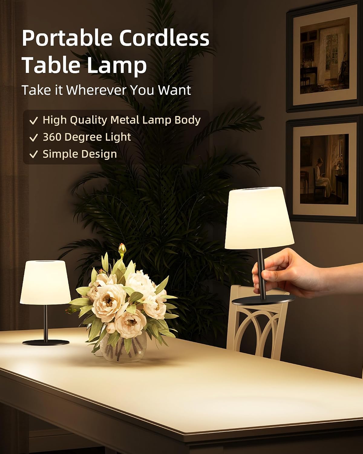 EZVALO Spa-Like Shower Lamp – IP65 Waterproof Bathroom Lamp, Rechargeable Cordless Mood Light, 3 Color Temps for Relaxing Bathroom &…