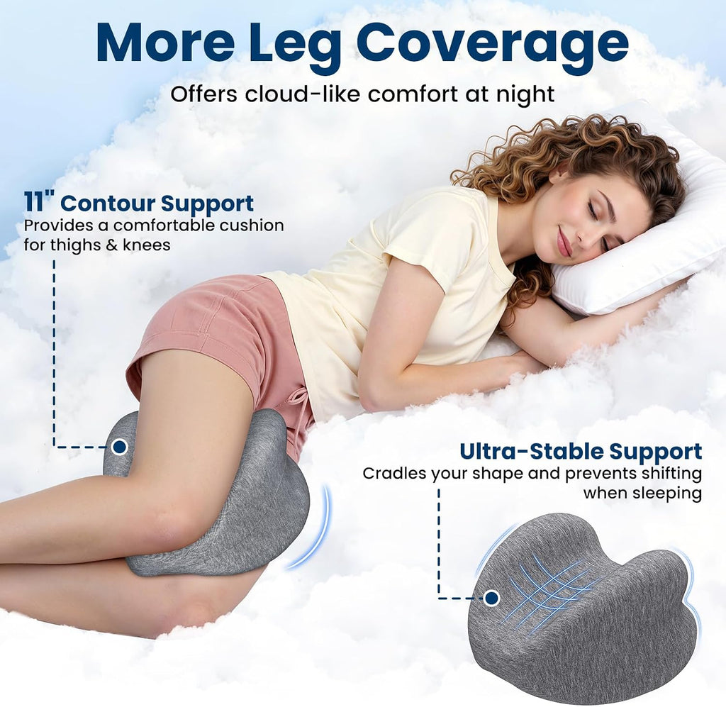Knee Pillow for Side Sleepers - Cooling Gel Memory Foam Leg Pillow for Side Sleeping, Heart-Shaped Between Legs Cushion for Pressure…