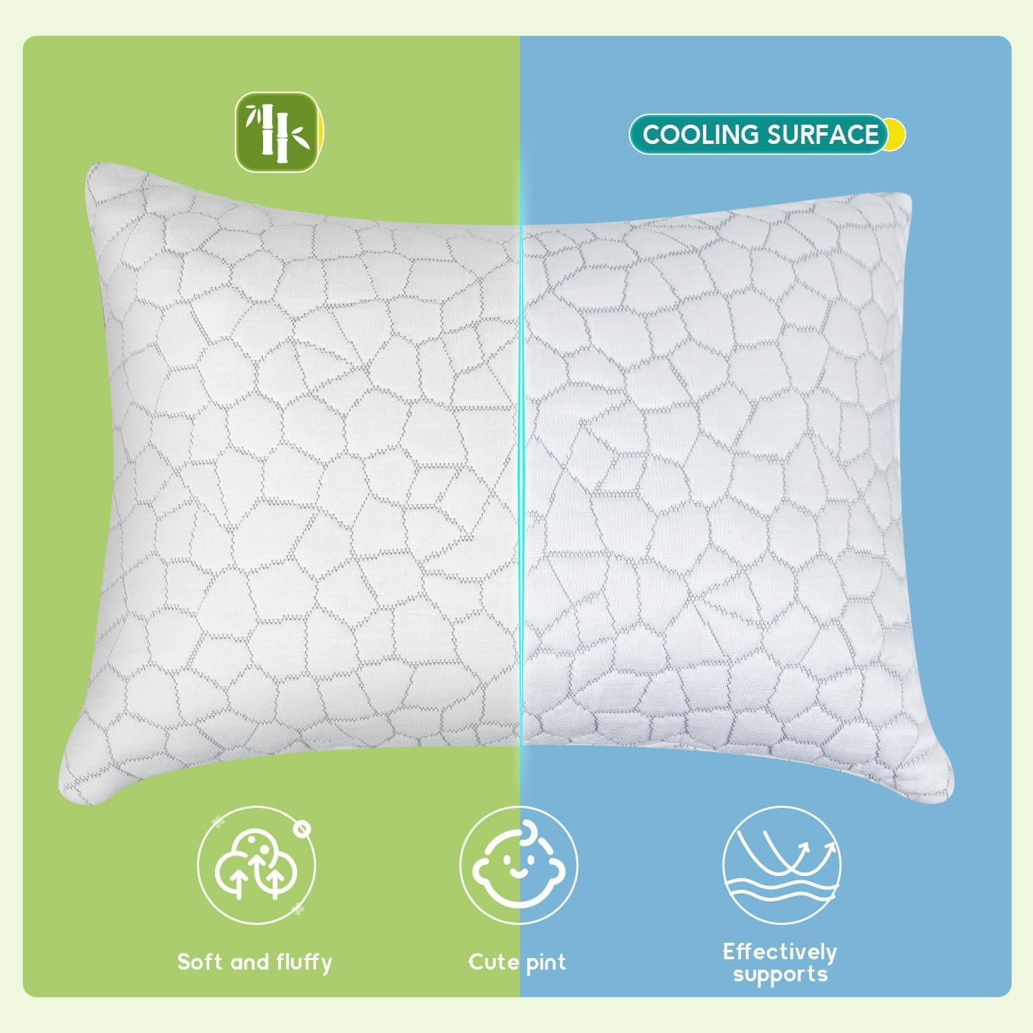 Supamodern SUPA MODERN Cooling Bed Pillows for Sleeping 1 Pack Shredded Memory Foam Pillows Adjustable Cool Pillow for Side Back Stomach Sl…