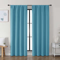 Simplebrand Ava Turquoise Blackout Curtains for Bedroom 72 Inch Length 2 Panels Set, Privacy Thermal Insulated Rod Pocket Door Window Curta…