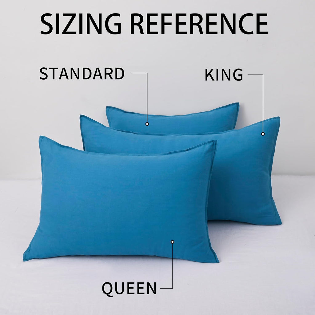 Chuffed Linen Pillowcases 2 Pack 100% Linen Standard Pillow Cases, Breathable and Cooling Washed Pillowshams with Zipper Closure, 20x30 Inc…