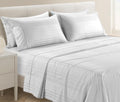 Casa Platino 100% Cotton Sheets California King Size Set - 6 Pcs (1 Flat, 1 Fitted, 4 Pillowcases) - Striped 500 TC - Smooth & Silky…