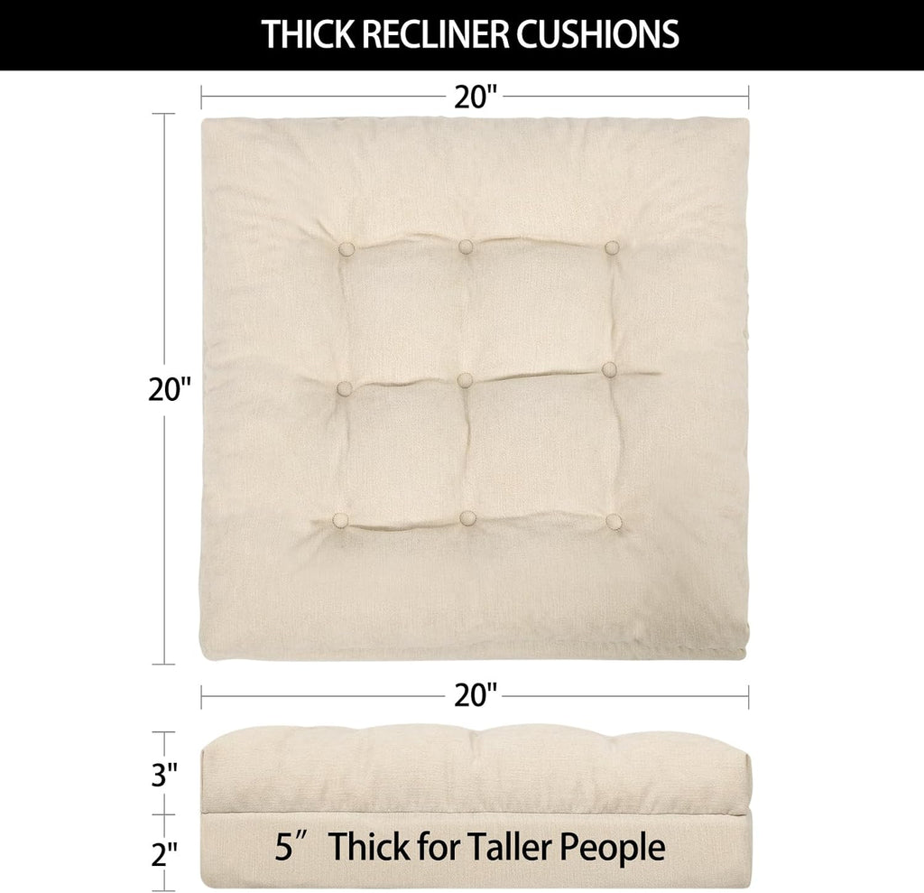 Recliner Cushions for Elderly, 20x20x5 Inch Thick Chair Cushion Patent Design Soft Tufted Dual Layer Booster Seat Cushions for Seniors…