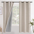 YoungsTex Oatmeal Linen Blackout Curtains for Bedroom 72 Inches Long, Full Room Darkening Window Drapes for Living Room Thermal Insulated B…