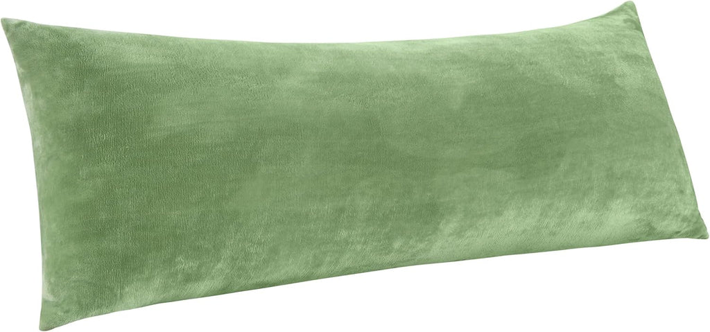 Bedelite Body Pillow Cover with Zipper Closure, Super Soft and Cozy Fuzzy Fleece Body Pillow Case Cover 20 x 54 Inches, Sage Green 54 Inche…