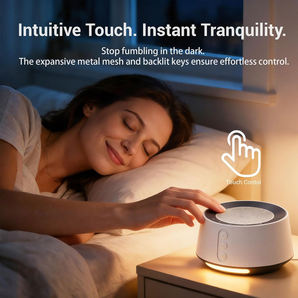 BGOVERSSWhiteNoiseMachine White Noise Machine with Night Light – 20 Soothing Sounds, 10 Color Lights, 5 Timer Settings & Memory Function, P…