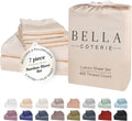 Bella Coterie 7 Piece Luxury Bamboo Viscose Split King Size Sheet Set | 2 Fitted Sheets for Adjustable Beds | 100% Organically Grown |…