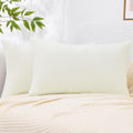 decorUhome Chenille Cream White Throw Pillow Covers 12x20 Inch Set of 2, Decorative Soft Couch Pillow Covers Solid Dyed Accent Farmhouse Ne…
