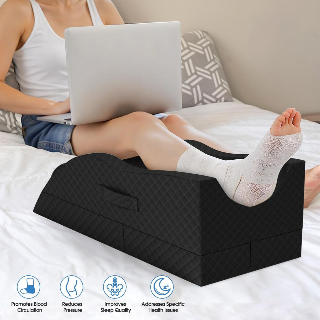 TranquilRelax TranquilRelax Elevation Pillows for Leg After Surgery, Memory Foam Adjustable Wedge Pillow for Injury or Rest, Ankle P…