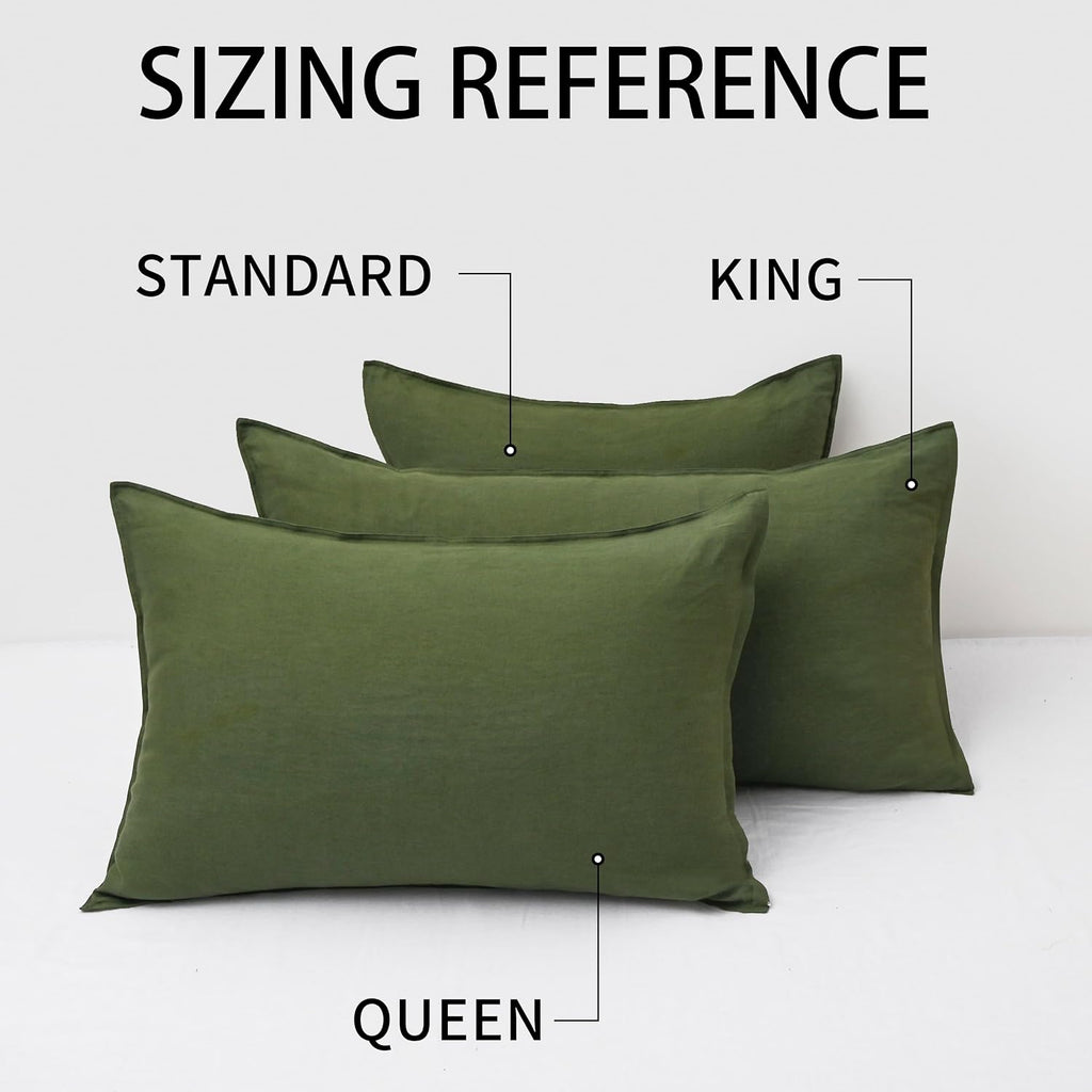 Chuffed Linen Pillowcases 2 Pack 100% Linen Standard Pillow Cases, Breathable and Cooling Washed Pillowshams with Zipper Closure, 20x30 Inc…