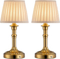 KDG Cordless Portables Table Lamp Set of 2, LED Fabric Shade Small Desk Lamps, 5000mAh Battery Powered Lighting, 2700K Stepless Dimmable…