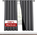 Nicetown Grey Full Shade Curtain Panels, Pair of Energy Smart & Noise Blocking Out Blackout Drapes for Dining Room Window, Thermal Insulate…