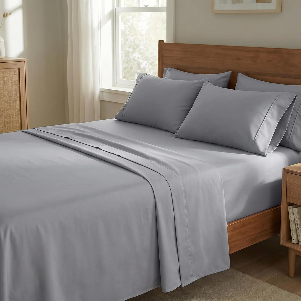 Perupima Peru Pima 415 Thread Count Percale Full Sheet Set - 100% Peruvian Pima Cotton, 4 Piece (Flat, Fitted, 2 Pillowcases) - Cooling, Cr…