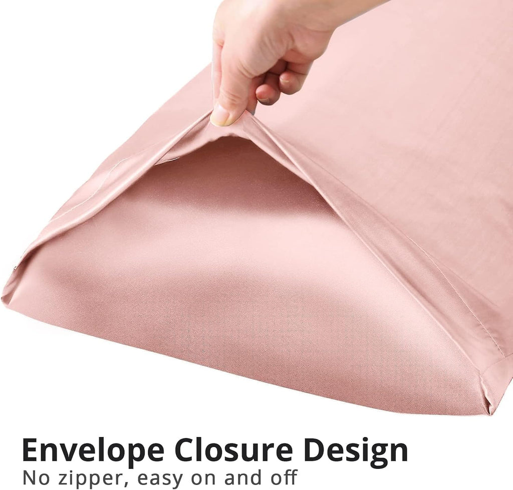 Huxmeyson Body Pillow with Satin Pillowcase, Body Pillow for Adults, Removable Cover, Pink (20"x54") Pink