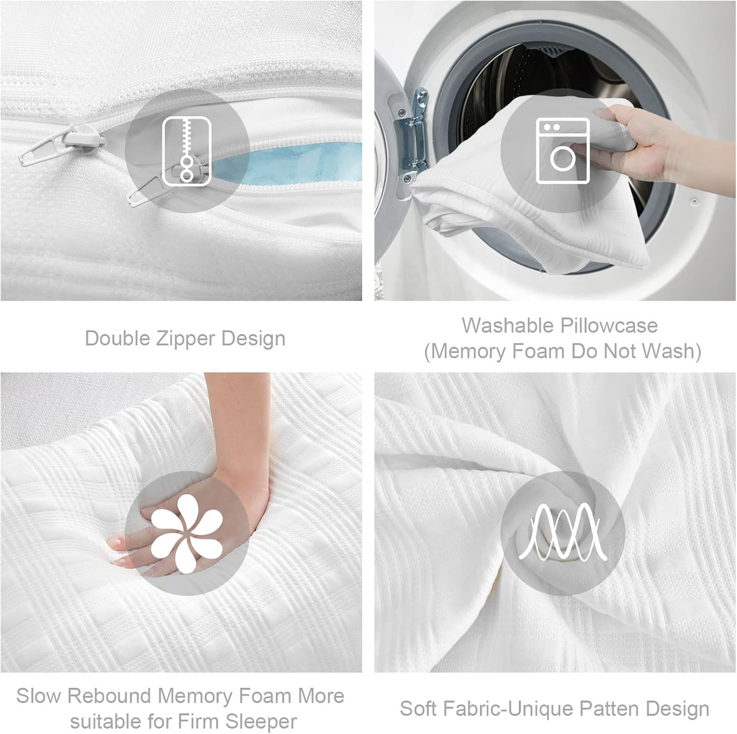 Meoflaw Cooling Pillows for Sleeping Queen Size, Shredded Memory Foam Bed Pillow with Double Sided Material Pillow Case, Adjustable…