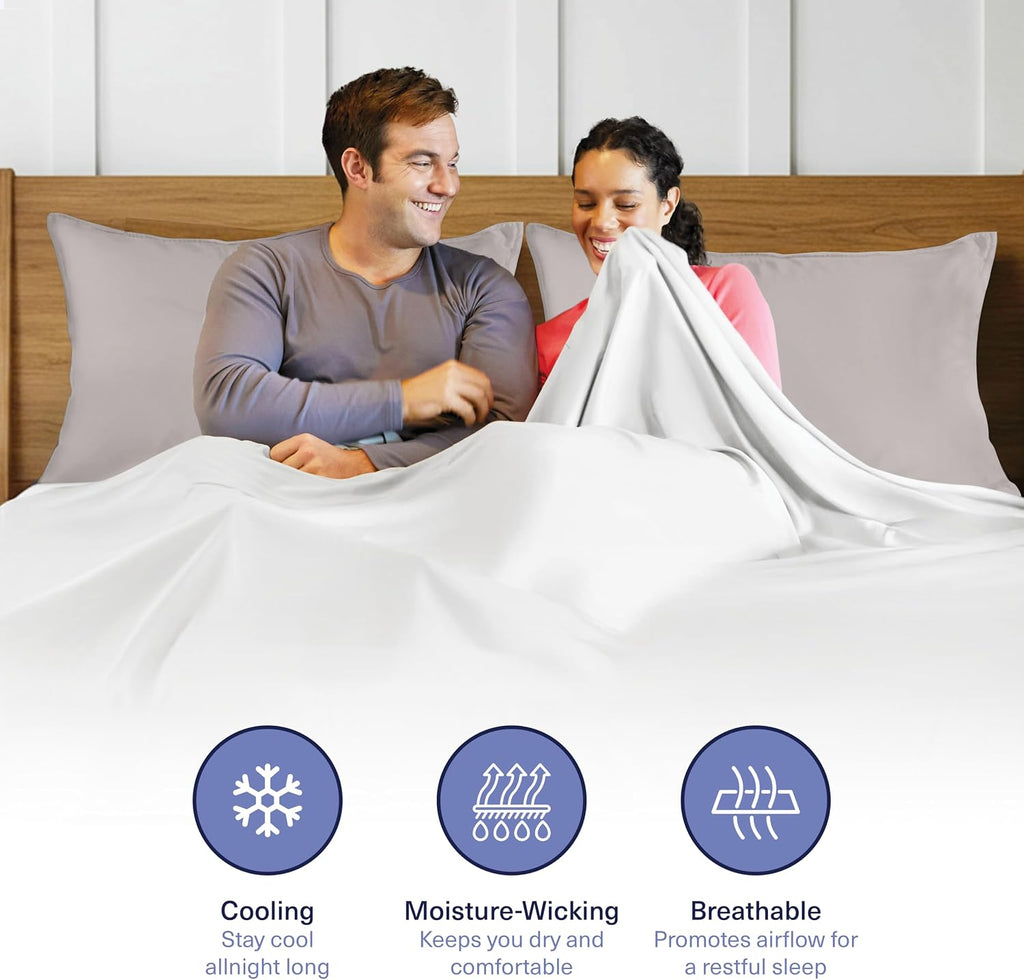 KickoffHome Kickoff Viscose Bamboo Pillowcase, Standard, Set of 2, 100% Organic Hidden Zippered Viscose Bamboo Pillow Case Standard Size, C…