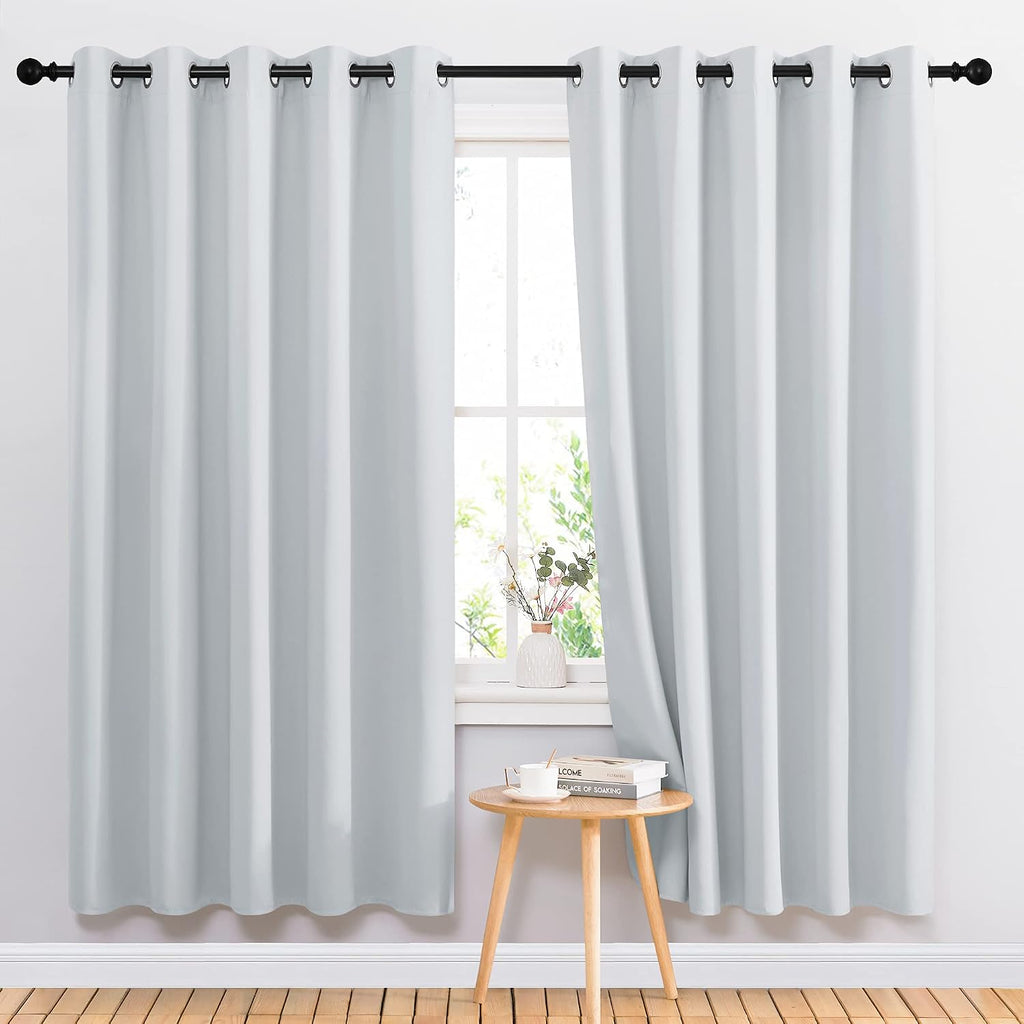Nicetown Room Darkening Curtains for Living Room - easy maintenance Solid Thermal Insulated Grommet Curtains/Panels/Drapes for Bedroom (2…