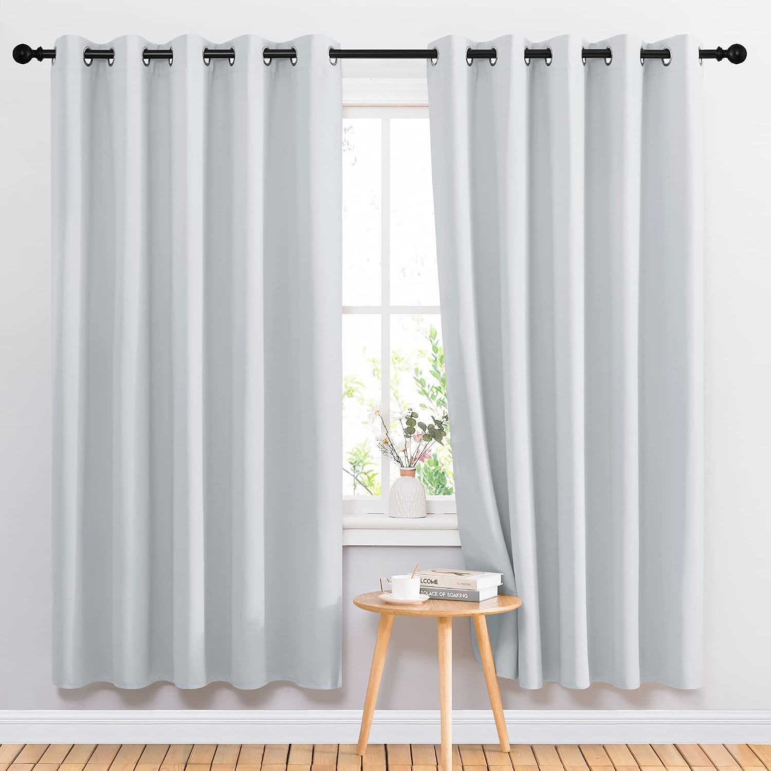 Nicetown Room Darkening Curtains for Living Room - easy maintenance Solid Thermal Insulated Grommet Curtains/Panels/Drapes for Bedroom (2…