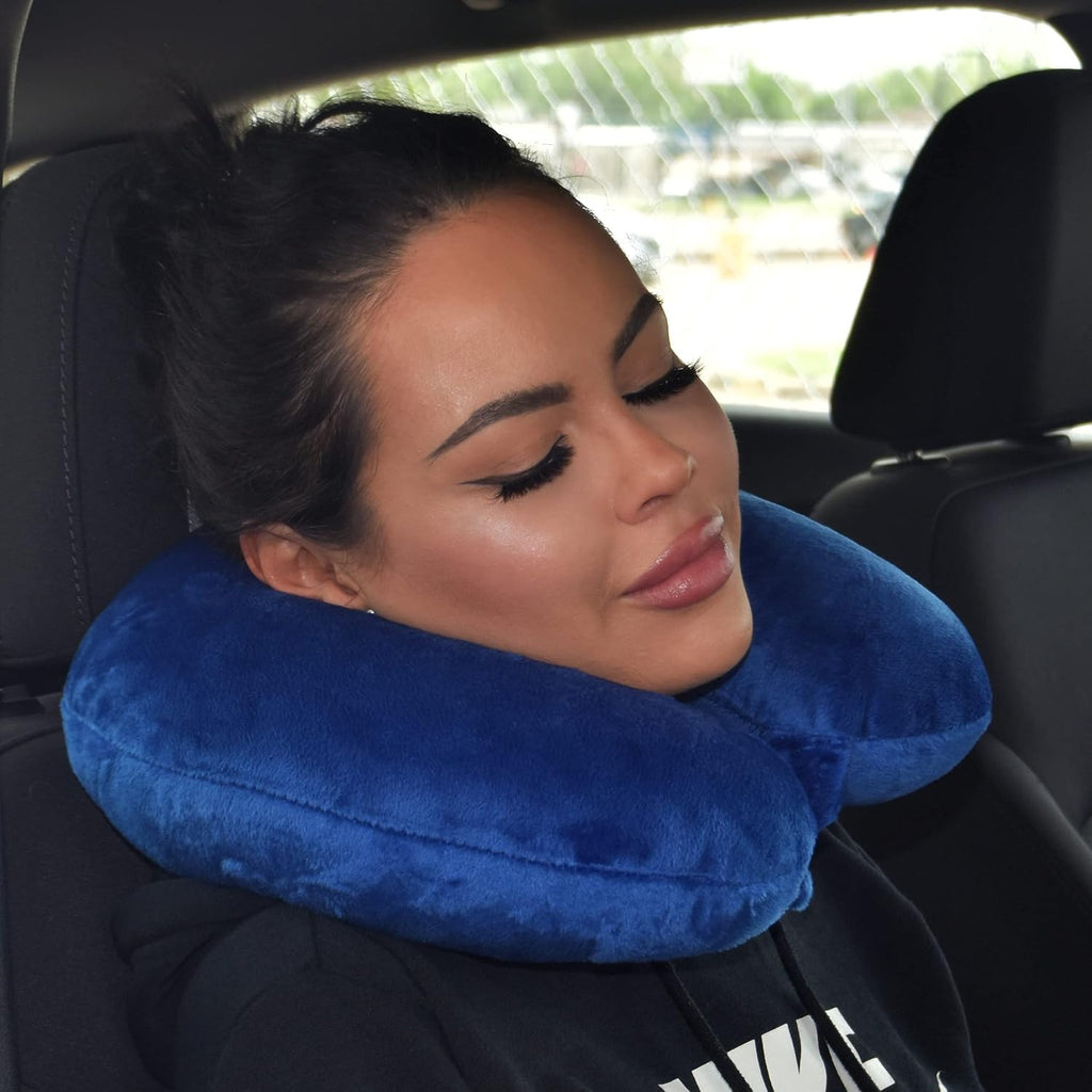 WorldsBest Wolf Essentials Adult Cozy Soft Microfiber Neck Pillow for Travel – Compact, Machine Washable - Perfect for Airplane, Car, or Ho…