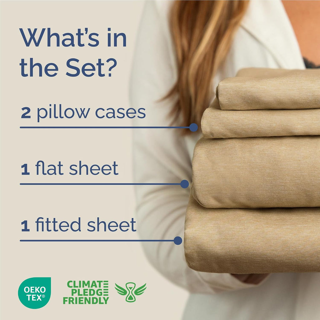 Full Size 4 Piece Sheet Set - Comfy Breathable & Cooling Sheets - Hotel Luxury Bed Sheets for Women & Men - Deep Pockets, Easy-Fit, Soft…