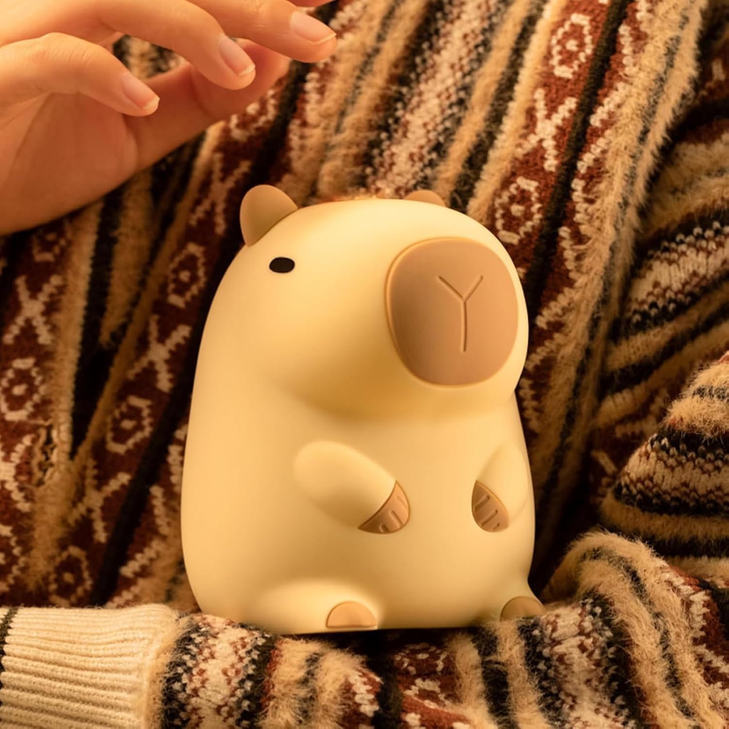 Cute Capybara Night Light, LED Squishy Animal Night Lamp, Soft Silicone Novelty Nightlight, Kids Funny Capybara Lamp Gifts,2 Level Dimmable…